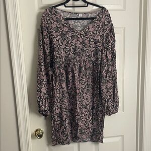 Floral Black and Pink Women's Dress